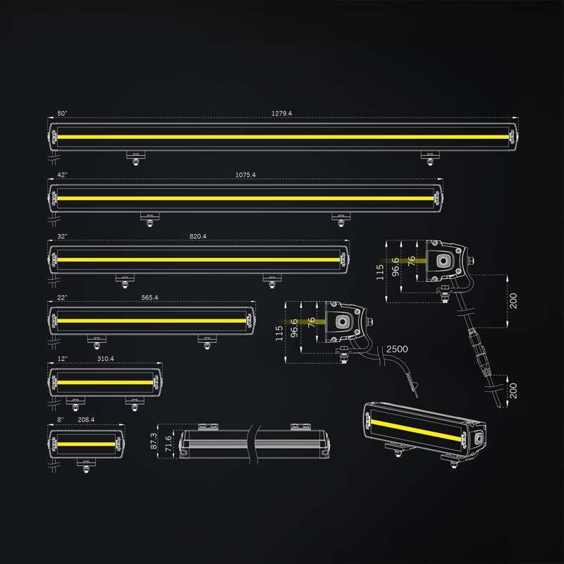 LED-ramp Strands Lighting Division Siberia XP DR 32" 19 150 lm vit-gul pos – Kompakt modell – tillbehör och delar