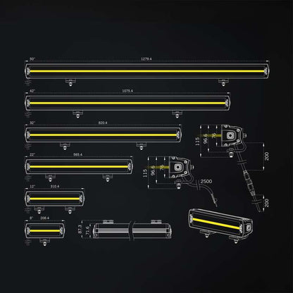 LED-ramp Strands Lighting Division Siberia XP DR 32" 19 150 lm vit-gul pos – Kompakt modell – tillbehör och delar