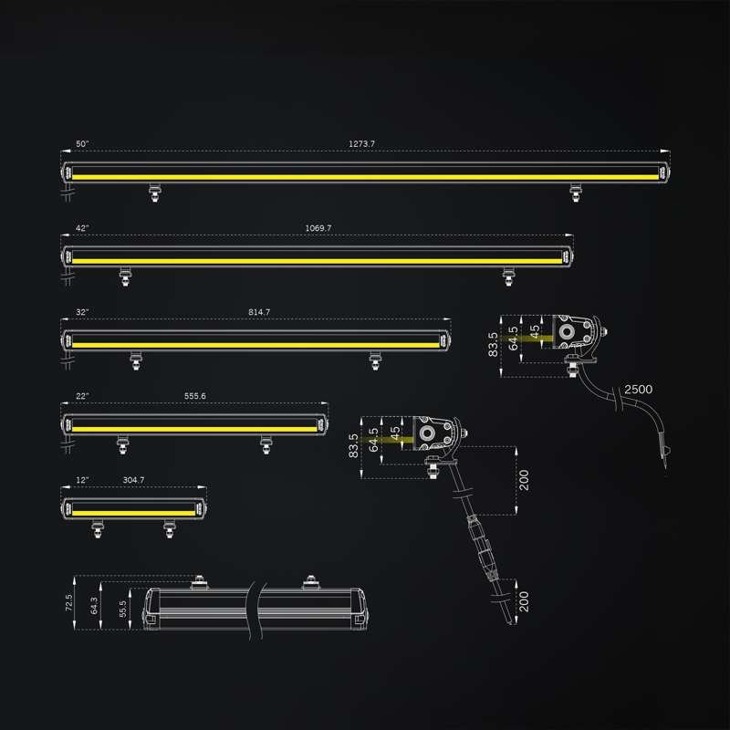 LED-ramp Strands Lighting Division Siberia XP SR 22" 7150 lm gul/vit pos – extraljus ramp – tillbehör och delar