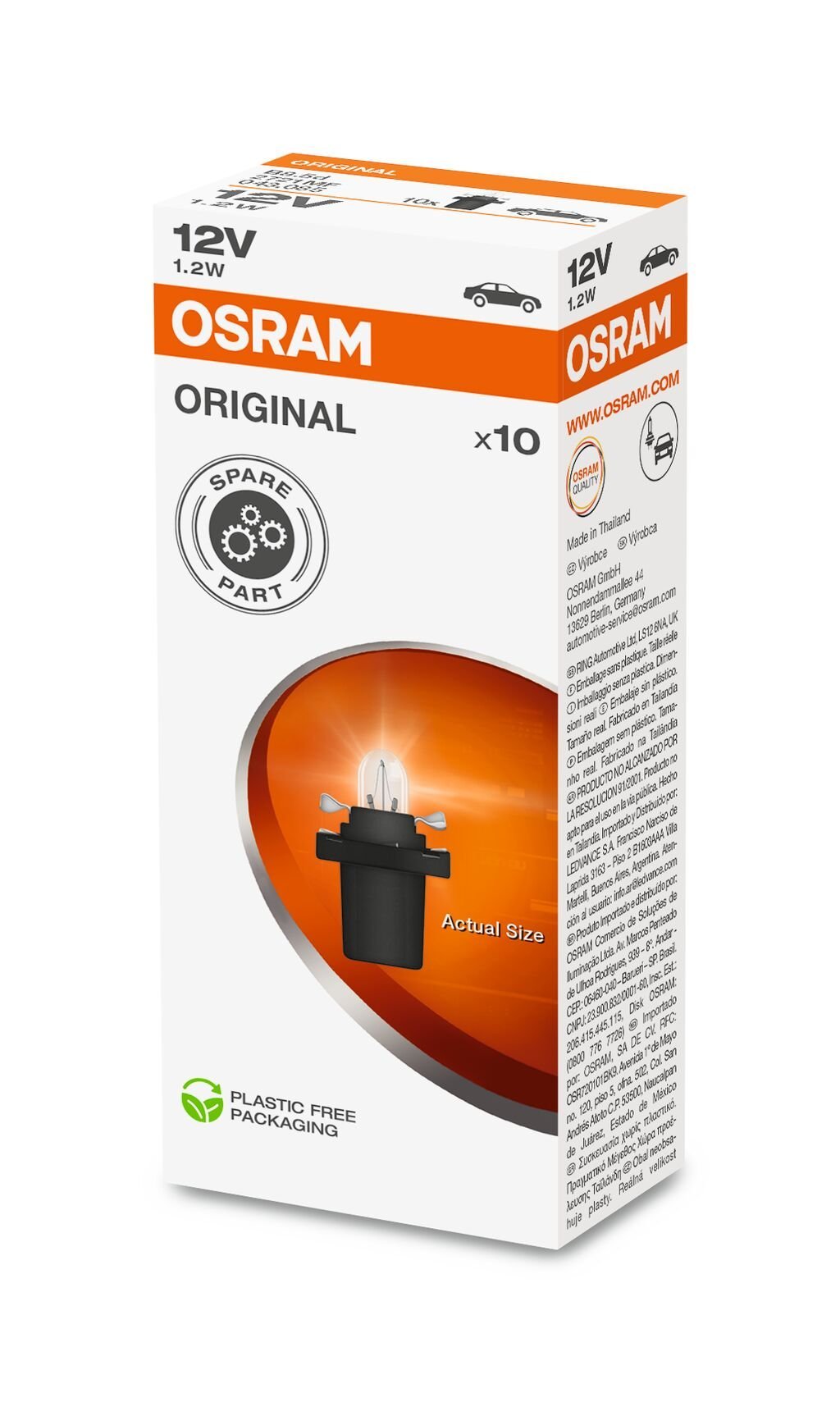 Signallampa 2721MF 12V 1W B8.5d, OSRAM ORIGINAL - Carlevel AB - Fordon och delar > Fordonsdelar > Belysning