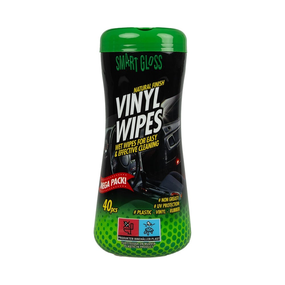 SMART GLOSS Våtservetter plast vinyl SMART GLOSS – Skydd och glans för bilinteriör - Carlevel AB - Fordon och delar > Fordonsunderhåll > Bilvård