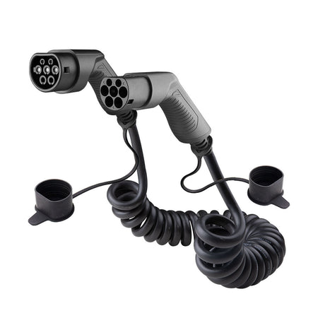 Spiral laddkabel Typ 2 16A 11 kW 7 m – Mode 3 - Carlevel AB - Fordon och delar > Fordonstillbehör