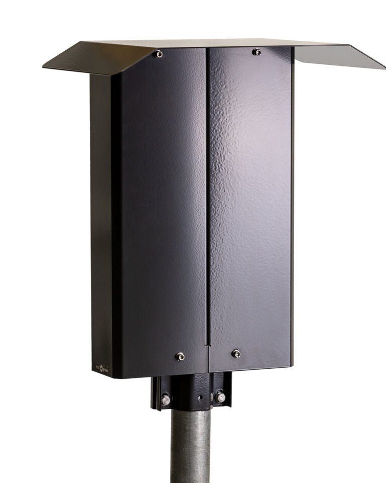 Stolpfäste singel till laddbox – 60 mm rör – Fördelningsplint 2x5G 25 mm² Next Green – produktbild framifrån | Next Green