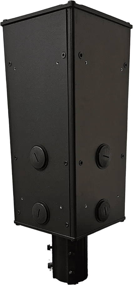 Stolpfäste 60 mm 4-väg S-Line UNI BAS – För Easee/DEFA/Zaptec Pro – IP44 IK10 – produktbild framifrån | S-Line