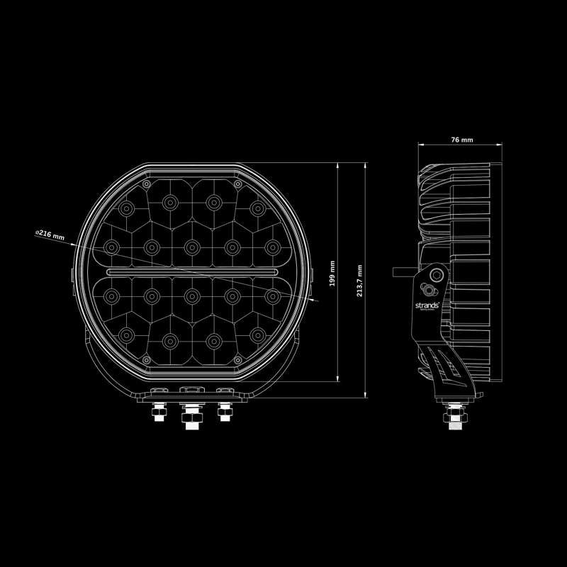 Extraljus Strands Lighting Division Big Energy 9" LED – 11950 lm Vit Orange Pos – produktbild 13 | Strands Lighting Division