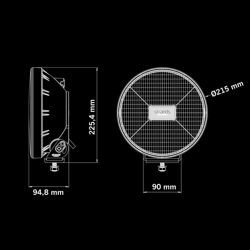 Extraljus Strands IZE LED OG 9″ 12000 lm E-godkänd – extrabild | Strands Lighting Division