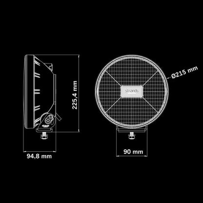 Extraljus Strands IZE LED OG 9″ 12000 lm E-godkänd – extrabild | Strands Lighting Division