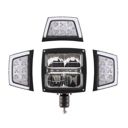 Ploglampa Strands Lighting Division 4-funktion helljus halvljus varningsljus – närbild detaljer | Strands Lighting Division