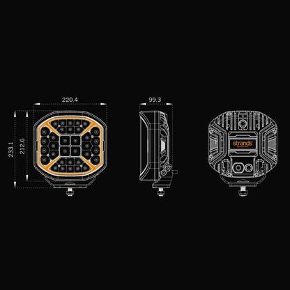 Extraljus Strands Lighting Division Siberia X 9" LED – 13350 lm Xperience Mode – kompletterande vy