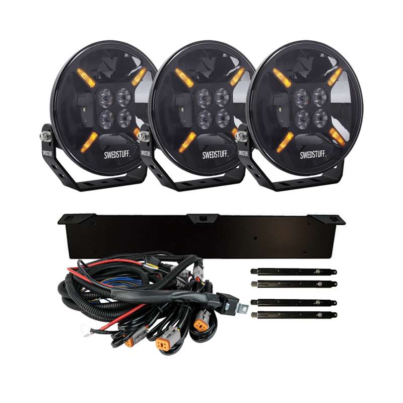Swedstuff LDL - 01 9″ LED Extraljuskit 3 - pack – Komplett paket - Carlevel - 