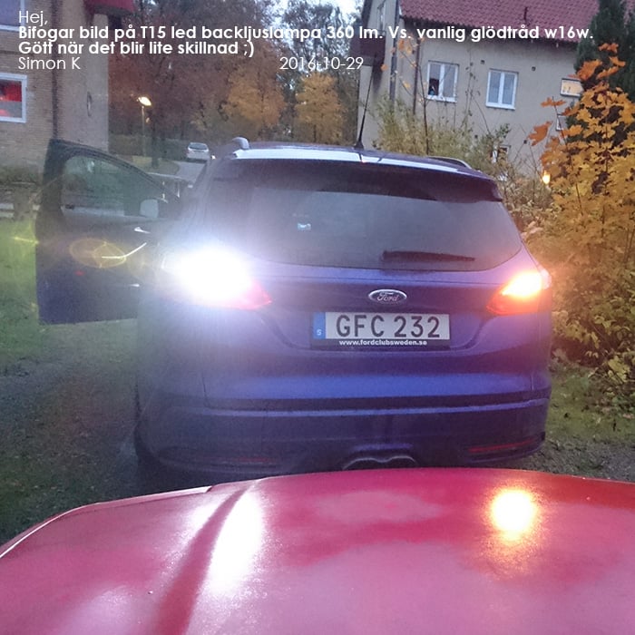 T15 – W16W LED Backlampa 360LM - Carlevel AB - Fordon och delar > Fordonsdelar > Belysning