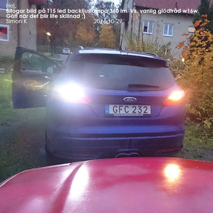 T15 – W16W LED Backlampa 360LM - Carlevel AB - Fordon och delar > Fordonsdelar > Belysning
