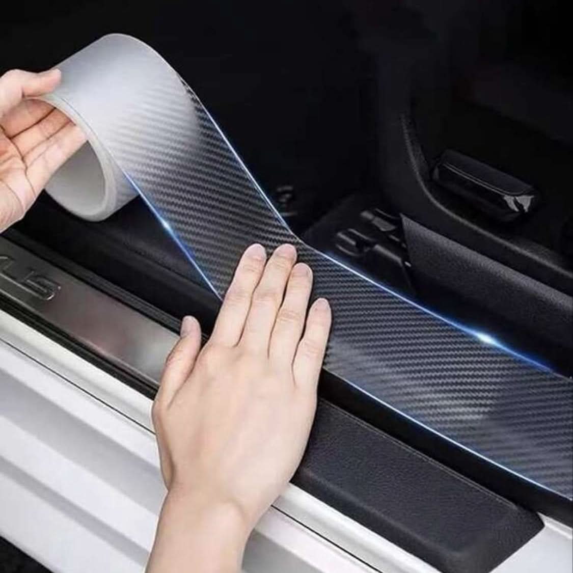 Tröskelskydd för Bil med Kolfibertextur – 7cm x 3m för Optimalt Skydd - Carlevel - 