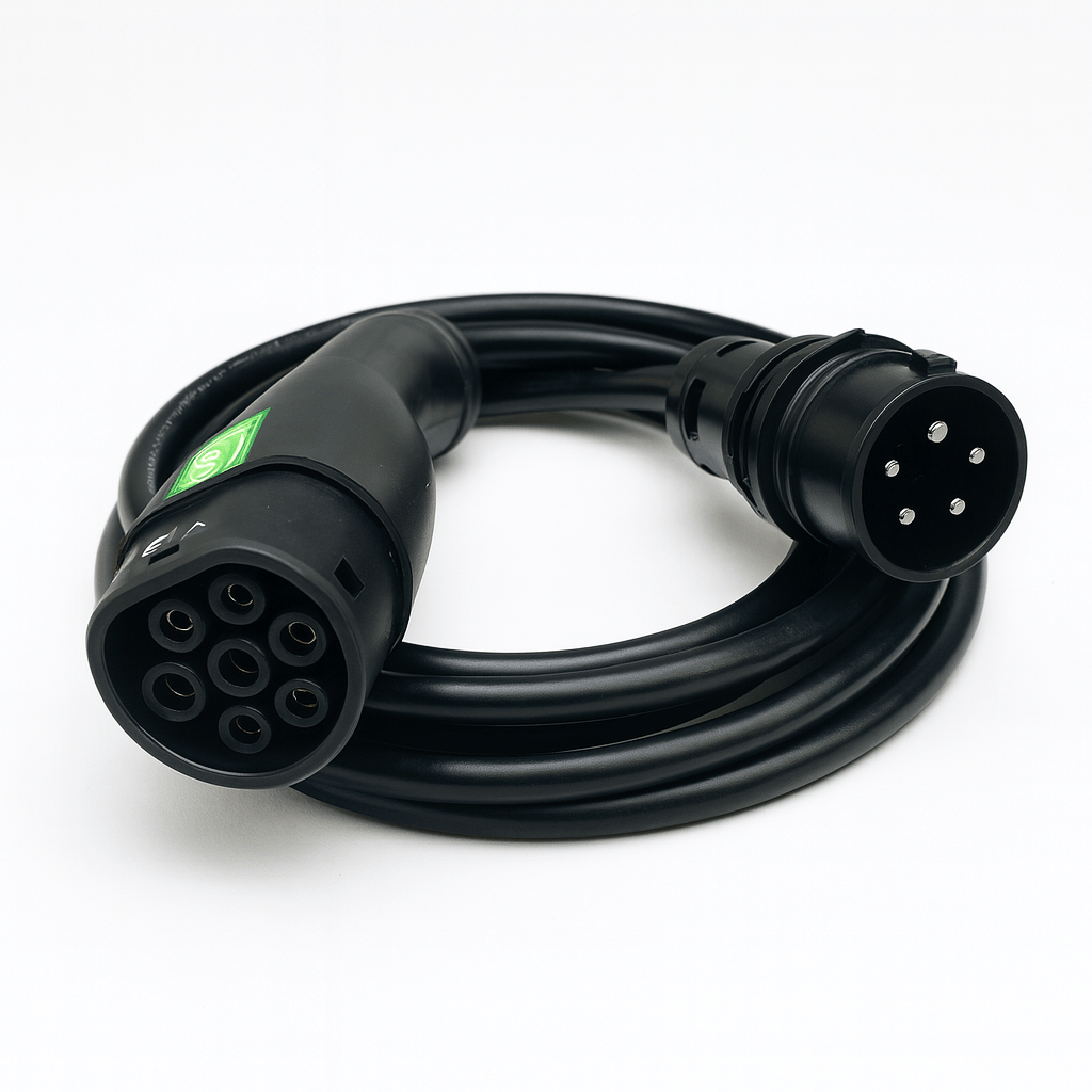 Laddkabel Typ 2 3-fas 400V 6–16A Mode 2 portabel – Evconnect – produktbild framifrån | Evconnect