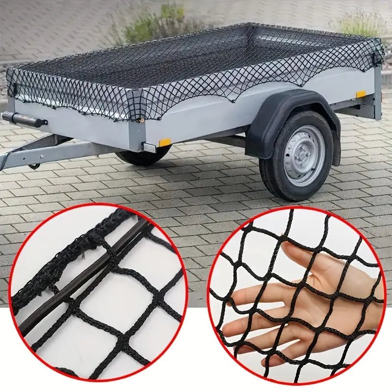 Universalt släpvagnsnät – hållbart lastnät i svart polyester – produktbild framifrån | Carlevel