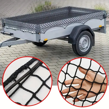 Universalt släpvagnsnät – hållbart lastnät i svart polyester – produktbild framifrån | Carlevel