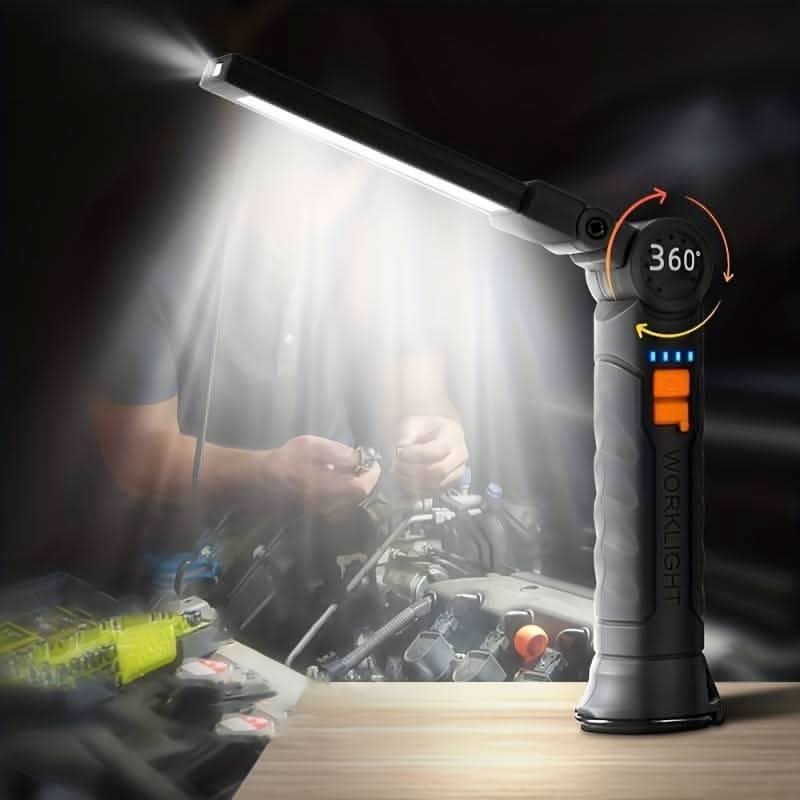 USB-Uppladdningsbar Arbetslampa med 360° Roterande Huvud & Magnetisk Bas – Perfekt för Hem, Arbete & - Carlevel -