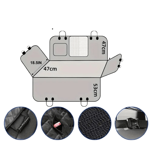 Hundskydd bil säte vattentätt slitstarkt – produktvy från sidan | Carlevel
