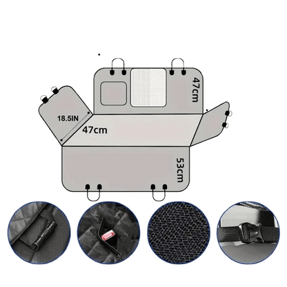Vedenpitävä ja kestävä auton istuinsuojus koirille - Suojaa istuimet ja pitää auton puhtaana - Carlevel - 