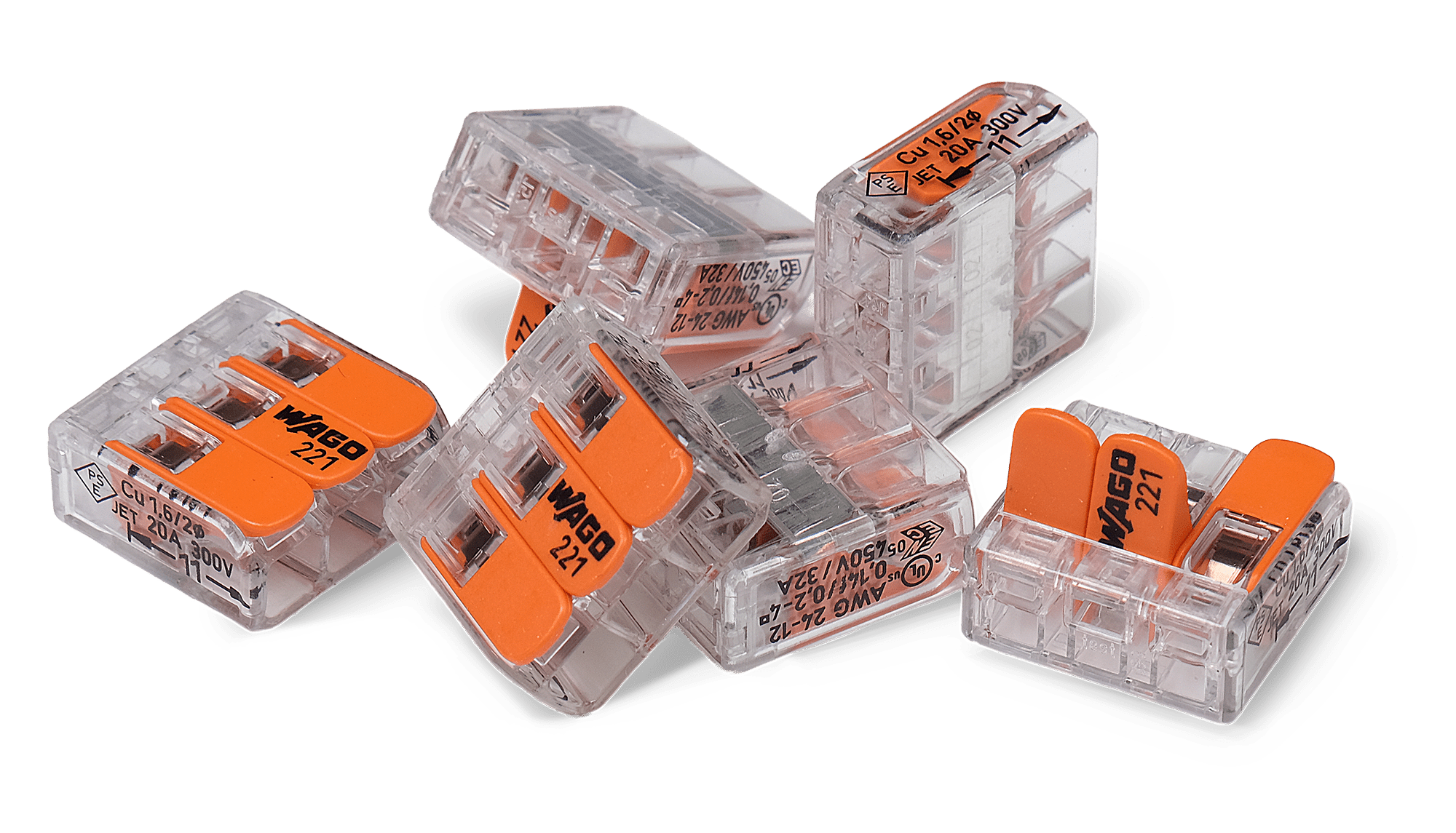 Wago 221 – 413 Splicing connector with levers – 3 – conductor 100 – P - Carlevel AB - Fordon och delar > Fordonsverktyg