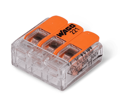 Wago 221 – 413 Splicing connector with levers – 3 – conductor 100 – P - Carlevel AB - Fordon och delar > Fordonsverktyg