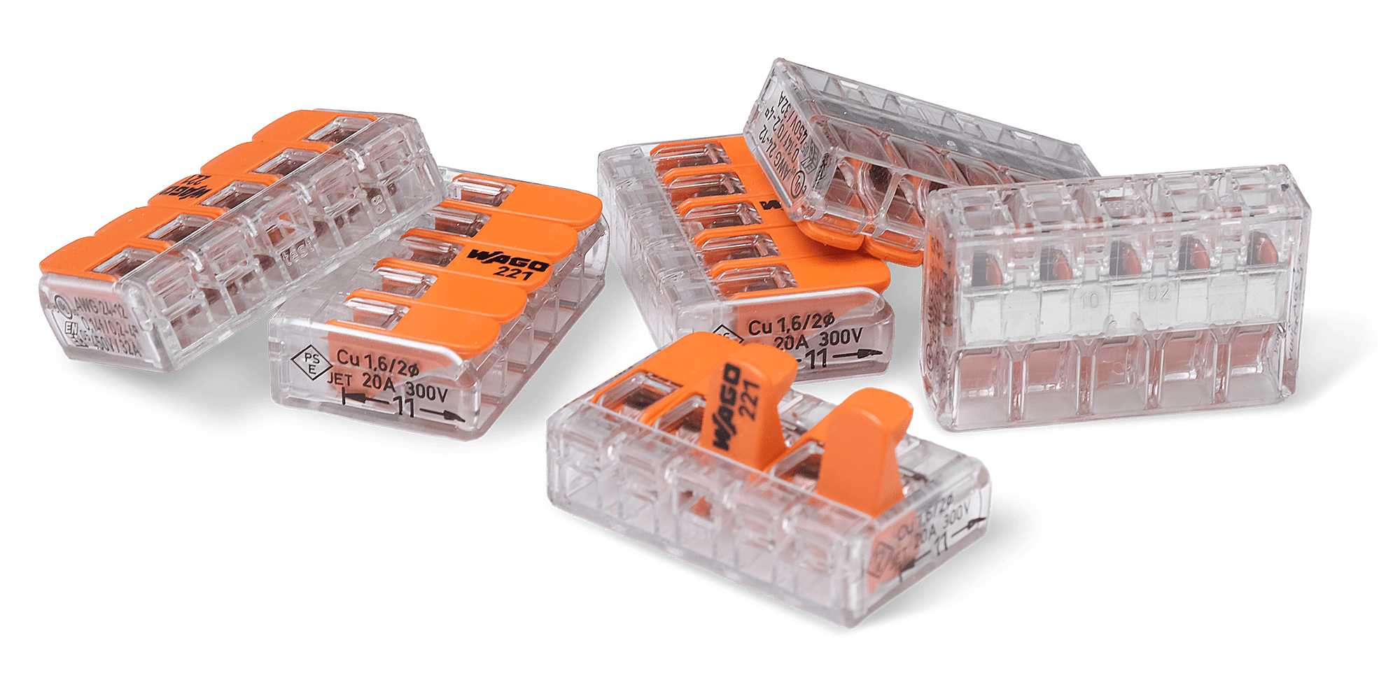 Wago 221 – 415 Splicing connector with levers – 5 – conductor 100 – P - Carlevel AB - Fordon och delar > Fordonsverktyg