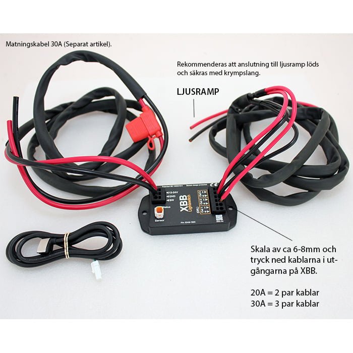 XBB Kabelsett 2m 30A – 360W - Carlevel AB - Fordon och delar > Fordonsverktyg